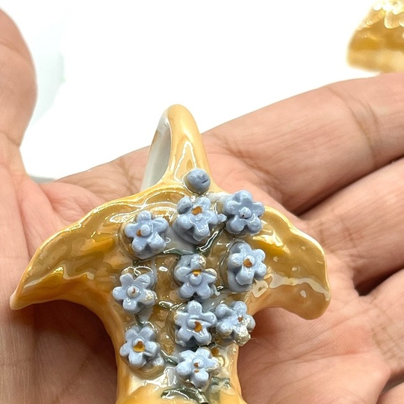 2 Vintage Elfinware Miniature Basket with Blue Flowers Made in Germany - Picture 6 of 16